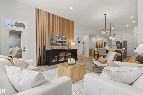 157 Redwing Wynd, St. Albert, AB - Indoor Photo Showing Living Room With Fireplace