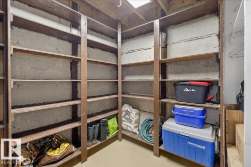 Utility area with extensive wooden shelving - 2 Mcleod Place, Edmonton, AB - Indoor With Storage