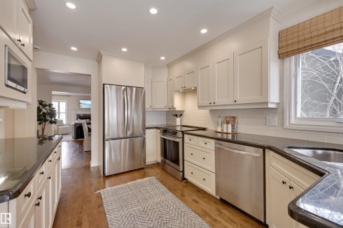 14015 104 Avenue, Edmonton, AB - Indoor Photo Showing Kitchen With Stainless Steel Kitchen With Upgraded Kitchen