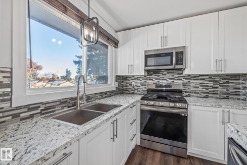 14911 96 Street, Edmonton, AB - Indoor Photo Showing Kitchen With Double Sink