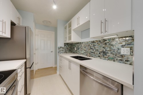 309 14811 51 Avenue, Edmonton, AB - Indoor Photo Showing Kitchen With Double Sink With Upgraded Kitchen