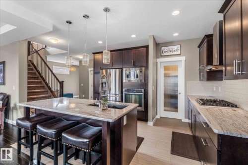 64 Hilldowns Drive, Spruce Grove, AB - Indoor Photo Showing Kitchen With Upgraded Kitchen