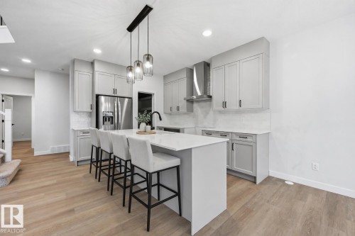 Virtually staged - 3036 Dixon Landing Landing, Edmonton, AB - Indoor Photo Showing Kitchen With Stainless Steel Kitchen With Upgraded Kitchen