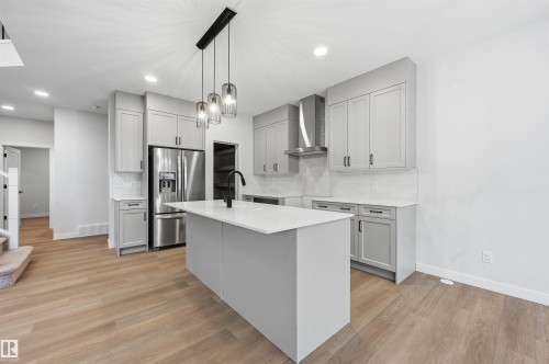 3036 Dixon Landing Landing, Edmonton, AB - Indoor Photo Showing Kitchen With Stainless Steel Kitchen With Upgraded Kitchen