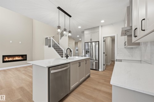 3036 Dixon Landing Landing, Edmonton, AB - Indoor Photo Showing Kitchen With Upgraded Kitchen