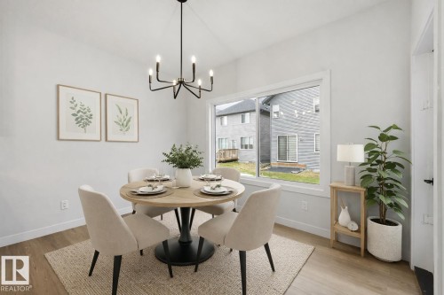 Virtually staged - 3036 Dixon Landing Landing, Edmonton, AB - Indoor Photo Showing Dining Room