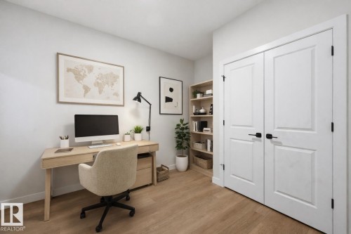 Virtually staged - Main Floor Bedroom or Office - 3036 Dixon Landing Landing, Edmonton, AB - Indoor Photo Showing Office