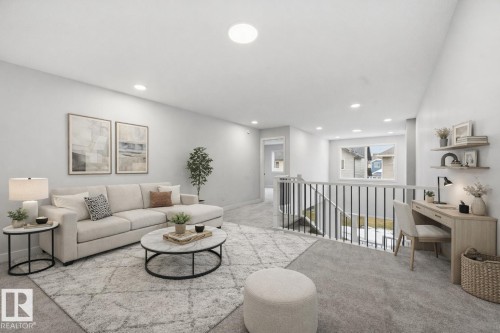 Virtually staged - 3036 Dixon Landing Landing, Edmonton, AB - Indoor Photo Showing Living Room