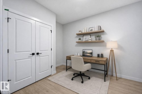 Virtually staged - Main Floor Bedroom or Office - 3230 Dixon Way, Edmonton, AB - Indoor