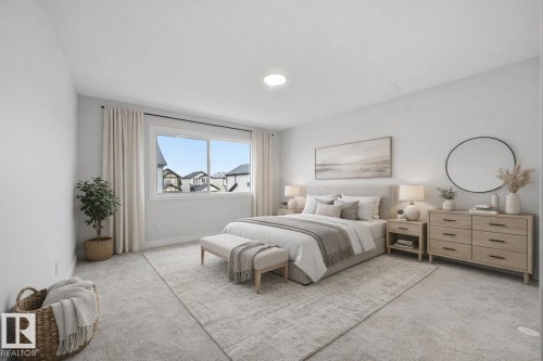 Virtually staged - 3230 Dixon Way, Edmonton, AB - Indoor Photo Showing Bedroom