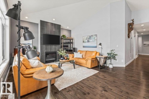 23 50 Legacy Terrace, St. Albert, AB - Indoor Photo Showing Living Room With Fireplace