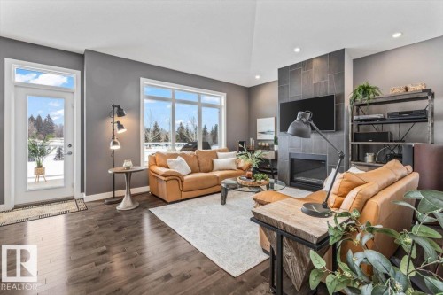 23 50 Legacy Terrace, St. Albert, AB - Indoor Photo Showing Living Room With Fireplace