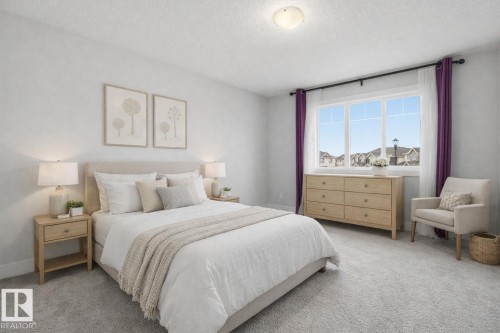 Virtually Staged - 18 4835 Wright Drive, Edmonton, AB - Indoor Photo Showing Bedroom