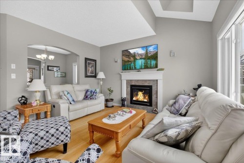 942 Chahley Crescent, Edmonton, AB - Indoor Photo Showing Living Room With Fireplace