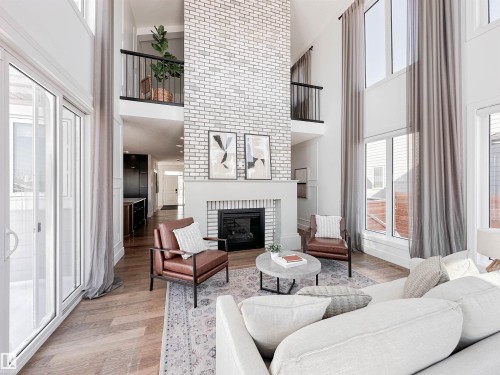 7 Jubilation Drive, St. Albert, AB - Indoor Photo Showing Living Room With Fireplace