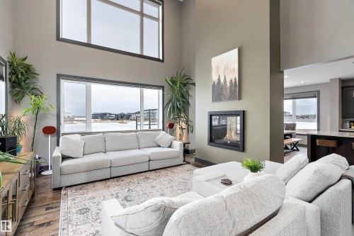 2508 59 Avenue, Rural Leduc County, AB - Indoor Photo Showing Living Room With Fireplace