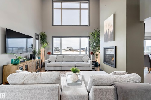 2508 59 Avenue, Rural Leduc County, AB - Indoor Photo Showing Living Room With Fireplace