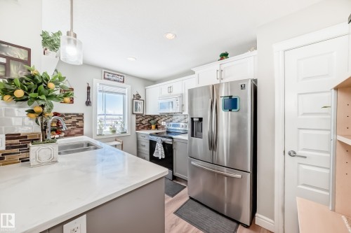35 1391 Starling Drive, Edmonton, AB - Indoor Photo Showing Kitchen With Stainless Steel Kitchen With Double Sink
