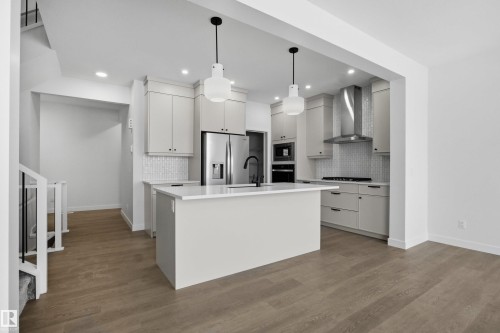 3924 Chrustawka Place, Edmonton, AB - Indoor Photo Showing Kitchen With Upgraded Kitchen