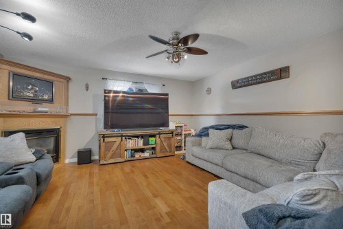 1003 49 Street, Edmonton, AB - Indoor Photo Showing Living Room With Fireplace