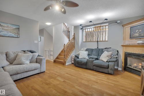 1003 49 Street, Edmonton, AB - Indoor Photo Showing Living Room With Fireplace