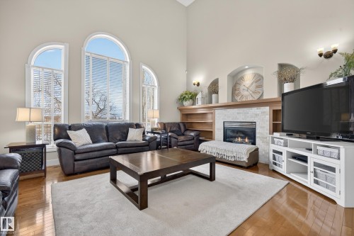 15712 135 Street, Edmonton, AB - Indoor Photo Showing Living Room With Fireplace