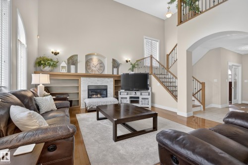 15712 135 Street, Edmonton, AB - Indoor Photo Showing Living Room With Fireplace