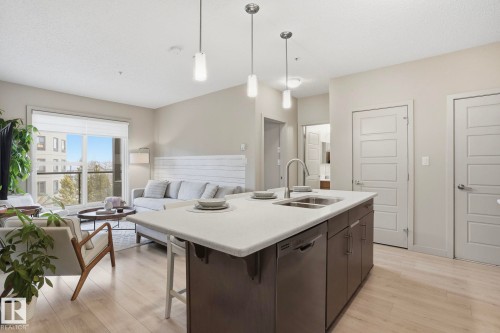 303 320 Ambleside Link Drive, Edmonton, AB - Indoor Photo Showing Kitchen With Double Sink