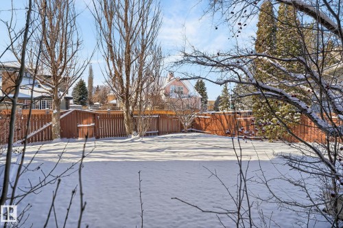 The property features a spacious yard with a wooden fence and a storage shed - 5604 174 Street, Edmonton, AB - Outdoor