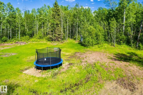 Expansive outdoor grounds featuring a mixture of cleared areas and dense tree lines - 17 56110 Rge Road 13, Rural Lac Ste. Anne County, AB 