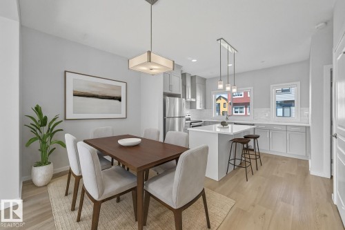 Virtually staged - 72 1010 Rabbit Hill Road, Edmonton, AB - Indoor Photo Showing Dining Room