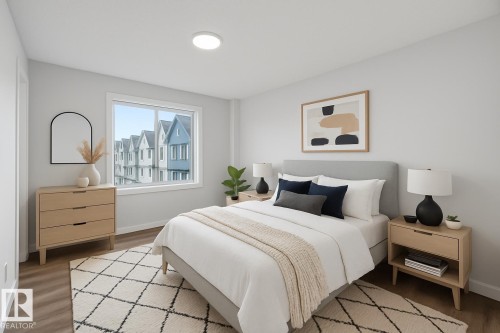 Virtually staged - 38 1010 Rabbit Hill Road, Edmonton, AB - Indoor Photo Showing Bedroom