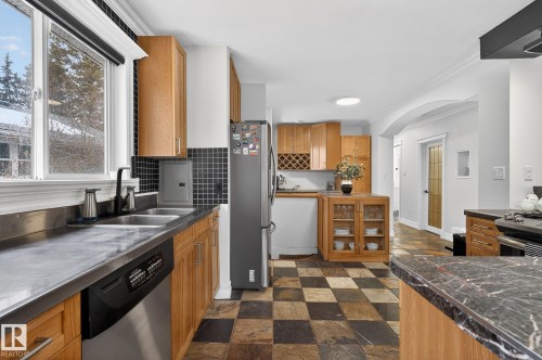 10704 130 Street, Edmonton, AB - Indoor Photo Showing Kitchen With Double Sink
