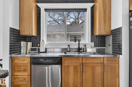10704 130 Street, Edmonton, AB - Indoor Photo Showing Kitchen With Double Sink