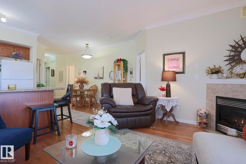 314 8528 82 Avenue, Edmonton, AB - Indoor Photo Showing Living Room With Fireplace