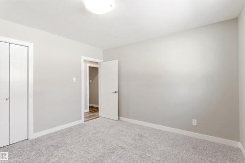 Room featuring light gray walls, gray carpet, white trim, and a ceiling light fixture - 11 Sonora Drive, St. Albert, AB - Indoor Photo Showing Other Room