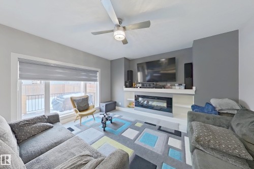 3107 13 Avenue, Edmonton, AB - Indoor Photo Showing Living Room With Fireplace