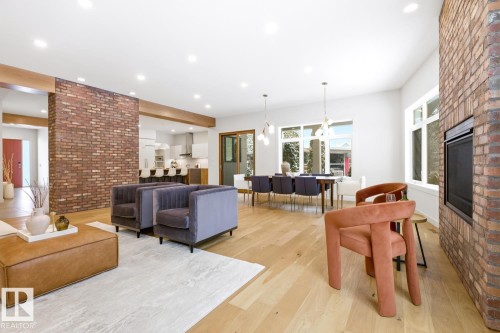 6619 123 Street Nw, Edmonton, AB - Indoor Photo Showing Living Room With Fireplace