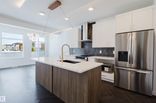 4116 208 Street, Edmonton, AB - Indoor Photo Showing Kitchen With Stainless Steel Kitchen With Upgraded Kitchen
