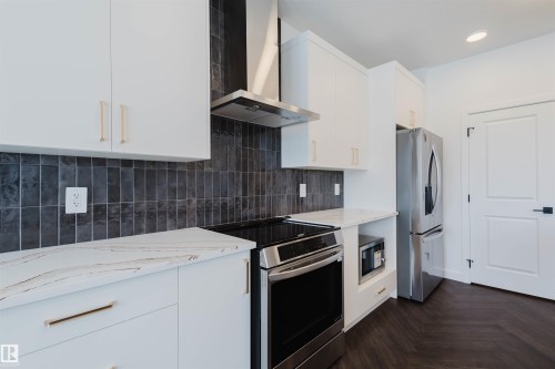 4116 208 Street, Edmonton, AB - Indoor Photo Showing Kitchen With Stainless Steel Kitchen
