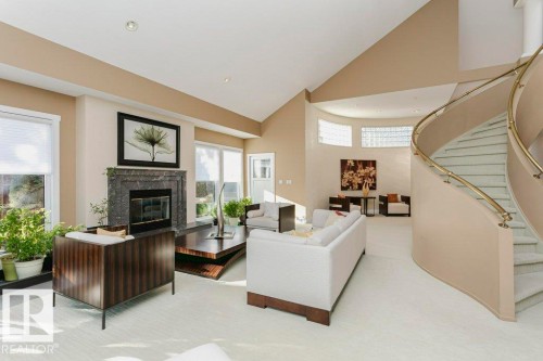 11 Wellington Crescent, Edmonton, AB - Indoor Photo Showing Living Room With Fireplace