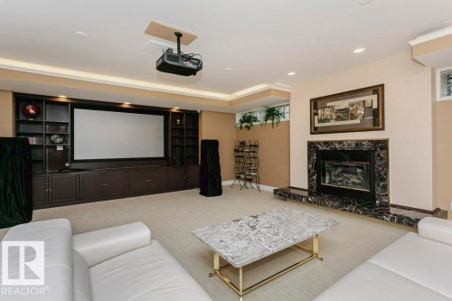 11 Wellington Crescent, Edmonton, AB - Indoor Photo Showing Living Room With Fireplace