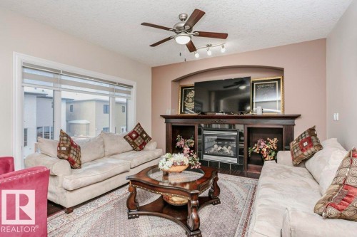 1520 67 Street, Edmonton, AB - Indoor Photo Showing Living Room With Fireplace