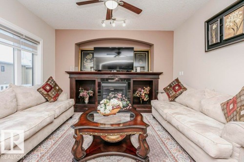 1520 67 Street, Edmonton, AB - Indoor Photo Showing Living Room With Fireplace