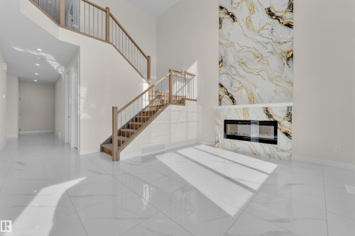 12619 44 Street, Edmonton, AB - Indoor Photo Showing Other Room With Fireplace