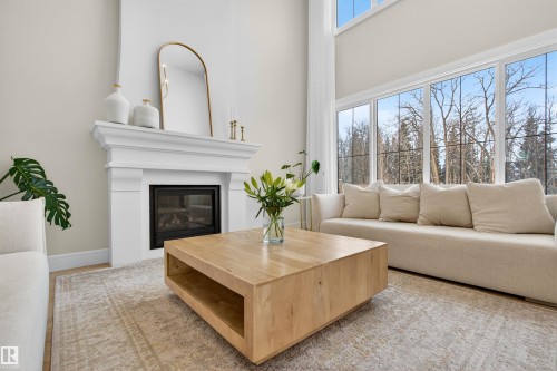 20320 29 Avenue Nw, Edmonton, AB - Indoor Photo Showing Living Room With Fireplace