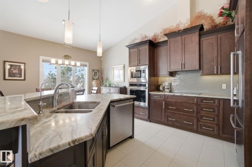 16 3090 Cameron Heights Way, Edmonton, AB - Indoor Photo Showing Kitchen With Double Sink With Upgraded Kitchen