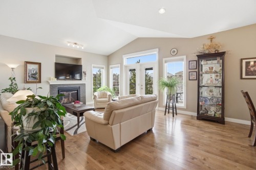 16 3090 Cameron Heights Way, Edmonton, AB - Indoor Photo Showing Living Room With Fireplace