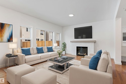 2728 194 Street, Edmonton, AB - Indoor Photo Showing Living Room With Fireplace