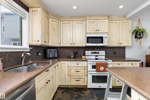9 4403 Riverbend Road, Edmonton, AB - Indoor Photo Showing Kitchen With Double Sink